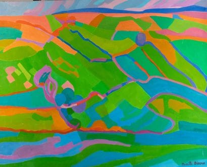 Mireille BINOUX (1929-2014) 
Paysage au champ...