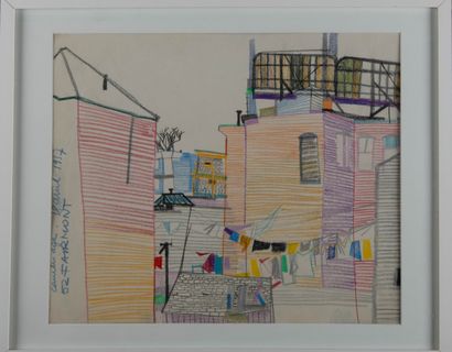Mireille BINOUX (1929-2014) 
La lessive à...