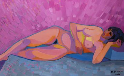 Mireille BINOUX (1929-2014) 
Nu rose, 2000...
