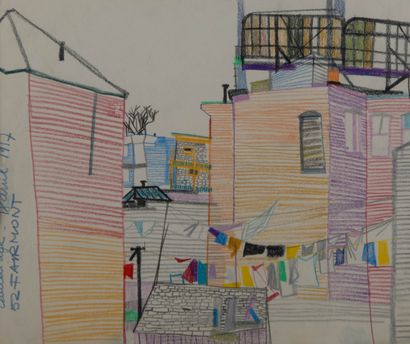 Mireille BINOUX (1929-2014) 
La lessive à...