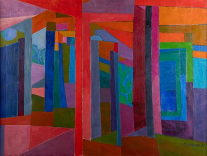 Mireille BINOUX (1929-2014) 
Jeux de miroirs,...