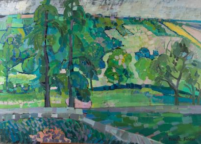 Mireille BINOUX (1929-2014) 
Paysage de Challementeau...