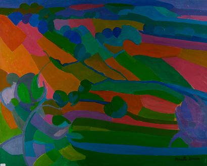 Mireille BINOUX (1929-2014) 
Paysage du Morvan...