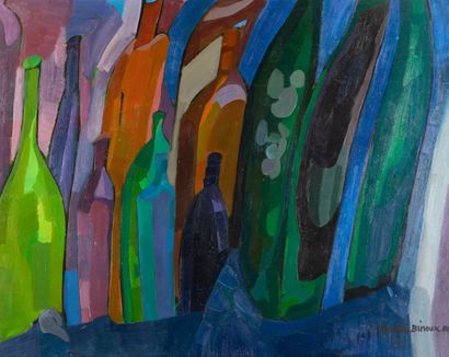 Mireille BINOUX (1929-2014) 
Dix bouteilles...