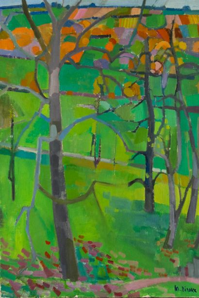 Mireille Binoux (1929-2014) 
Paysage de Challementeau...
