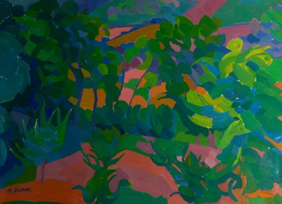Mireille BINOUX (1929-2014) 
Paysage de Challementeau...