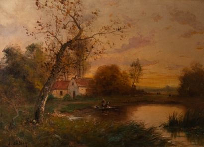 L LEBRUN (XXème siècle)
Ferme en bord de...