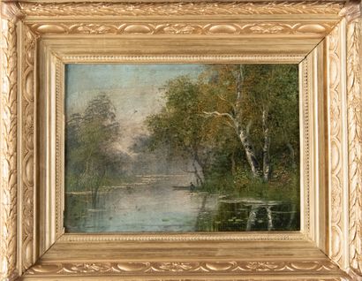 GELY (XXème siècle)
Le pécheur sur la rivière
Huile...