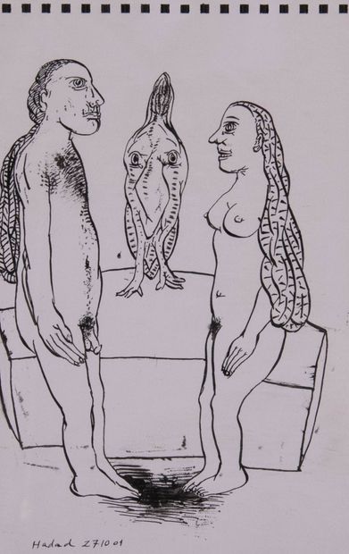 Abraham HADAD (1937)
Deux personnages, 27...