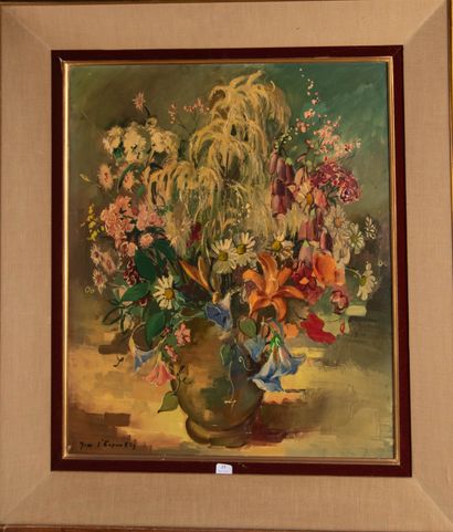 Jean d'ESPARBES (1899-1968) 
Bouquet de fleurs...