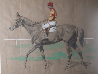 Eugène PÉCHAUBES (1890-1967) 
Cavalier
Lithographie...