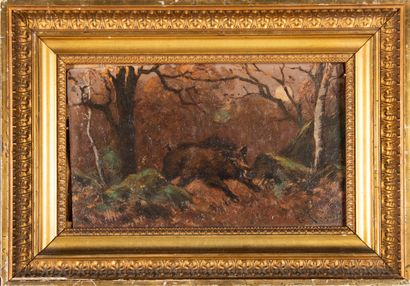 Henri LINGUET (1881-1914) 
Sanglier jaillissant...