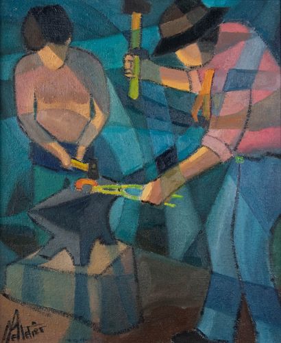 PELLETIER (XXème siècle)
Chez le forgeron
Huile...
