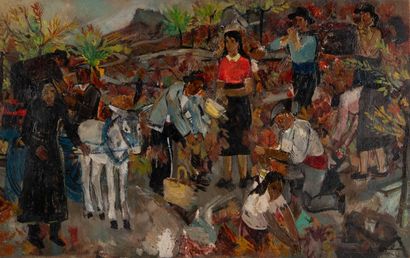 Louis VUILLERMOZ (1923-2016)
Scène de vendanges
Huile...