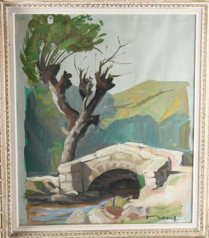 André ROZAY (1913-1991), La Borne
Le pont...