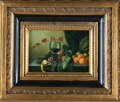 Ecole du XXème siècle 
Nature morte au verre...
