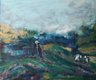 Fernand MAILLAUD (1862-1948) 
Bergère sur...