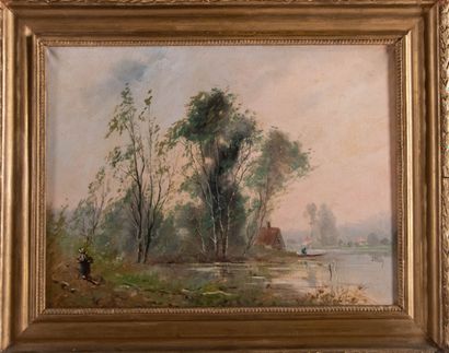 L. HENRY (XXème siècle)
Paysage à la rivière
Huile...