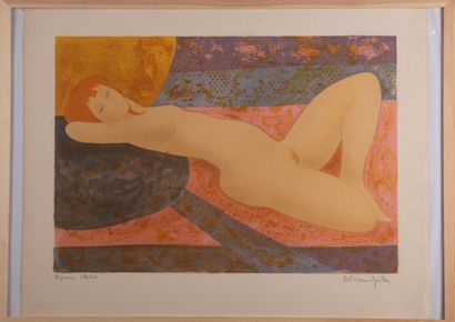 Alain BONNEFOIT (né en 1937)
Nu féminin allongé
Lithographie...