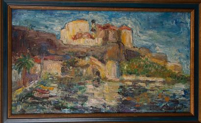 Ecole corse du XXème siècle
Vue de Calvi
Huile...