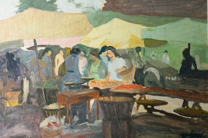 Robert BELGRAND (1901-1982)
Le marché
Huile...