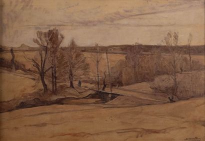 E.JOURDAN (XXème siècle)
Passerelle, paysage...