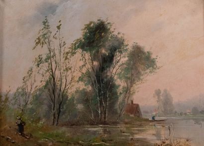L. HENRY (XXème siècle)
Paysage à la rivière
Huile...