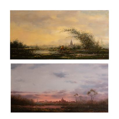 Marius ZABIN (né en 1956)
Paysages à l’aube...