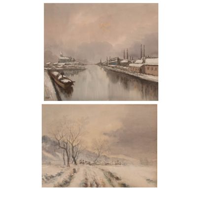 Lucien ROYER (XXe siècle)
Paysages enneigés...