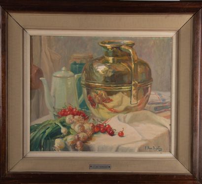 Anna BONO-DUGELAY (XX)
Nature morte aux cerises
Huile...