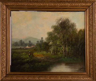CH BYR ( XXème siècle)
Promeneuse au bord...