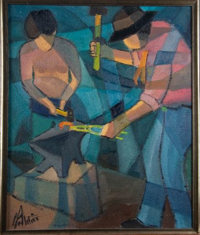 PELLETIER (XXème siècle)
Chez le forgeron
Huile...