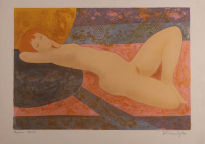 Alain BONNEFOIT (né en 1937)
Nu féminin allongé
Lithographie...