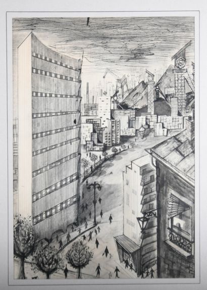 Bruno MARTEL (Lyon XXème siècle)
Vue de ville
Encre...