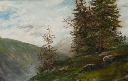 L. MONTGE (XXème siècle)
Le pécheur et paysage...