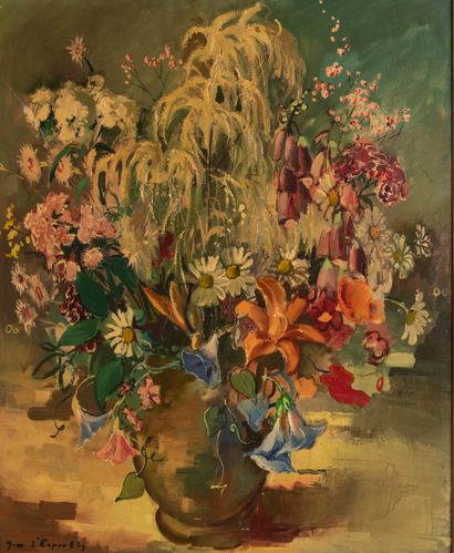 Jean d'ESPARBES (1899-1968) 
Bouquet de fleurs...