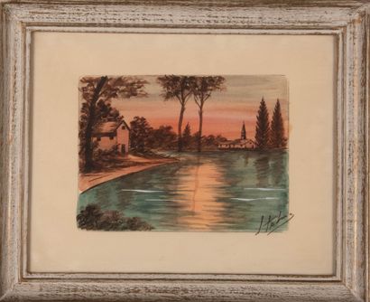 SUNNY (XXème)
Paysage d'hiver
Huile sur toile,...