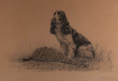 Léon DANCHIN (1887-1938)
Cocker et faisan
Lithographie...