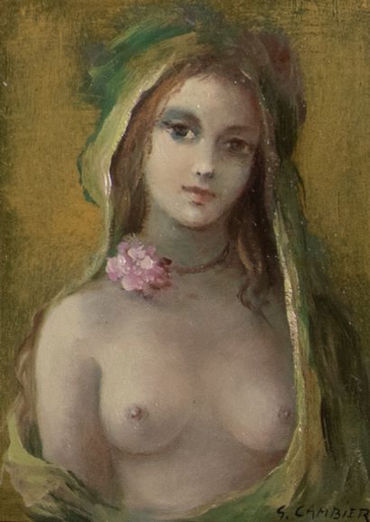 Guy CAMBIER (1923-2008) femme en vert
Huile...