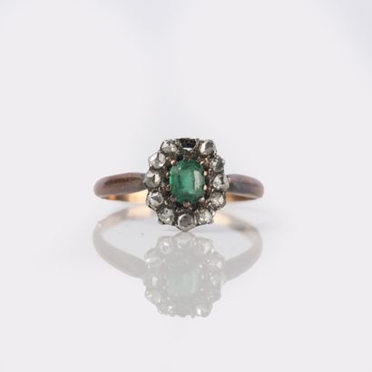 Small flower ring in 18K (750°/00) gold and...