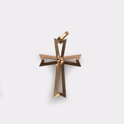 Cross pendant, in 18 K (750°/00) yellow gold...