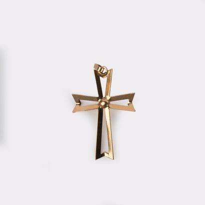 Cross pendant, in 18 K (750°/00) yellow gold...