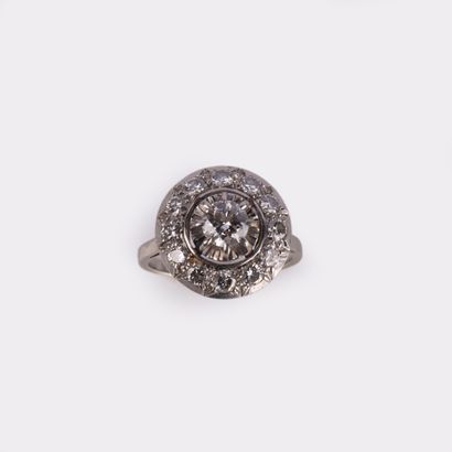 Solitaire ring in 18K (750°/00) white gold...