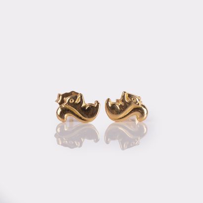 Pair of squirrel earrings in 18K (750°/00)...