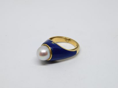 Dome ring in 18 K (750°/00) yellow gold,...