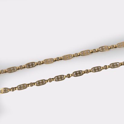 18K (750°/00) yellow gold openwork flat link...