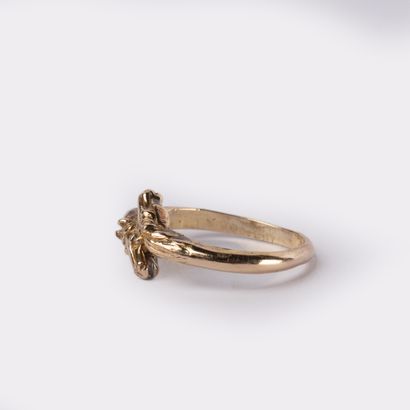 Ring composed of two horse heads, silver...