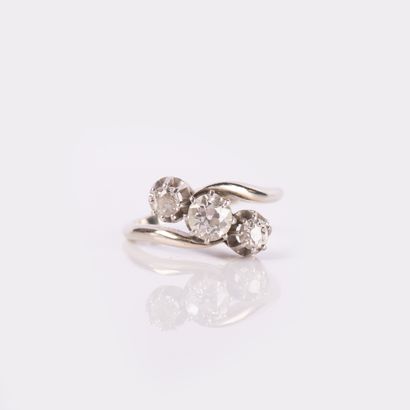 Ring in platinum and 18K (750°/00) gold,...