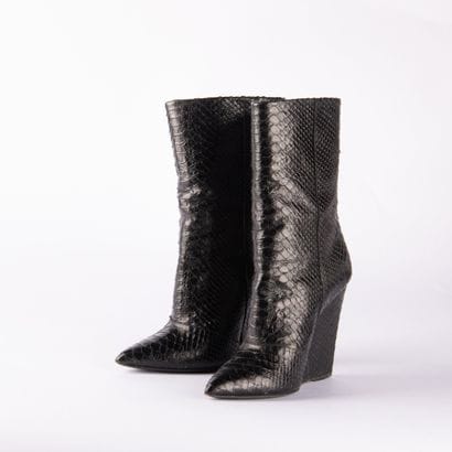 GIUSEPPE ZANOTTI. Pair of wedge-heeled ankle...