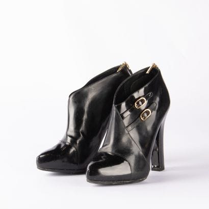 DOLCE GABBANA. Pair of black patent leather...